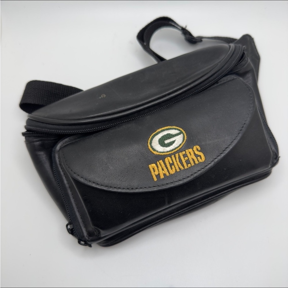 Vntg Green Bay Packers Leather Fanny Bag – NFL Waist Bag – Game Day Tailgate PNK